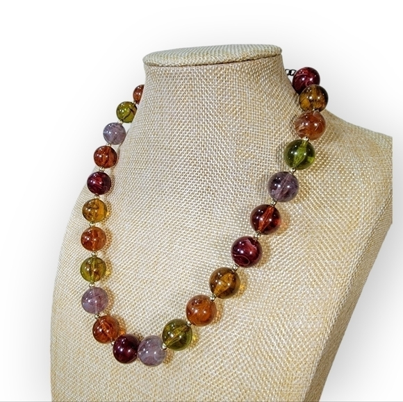Jewel tone multi color necklace - Picture 3 of 14